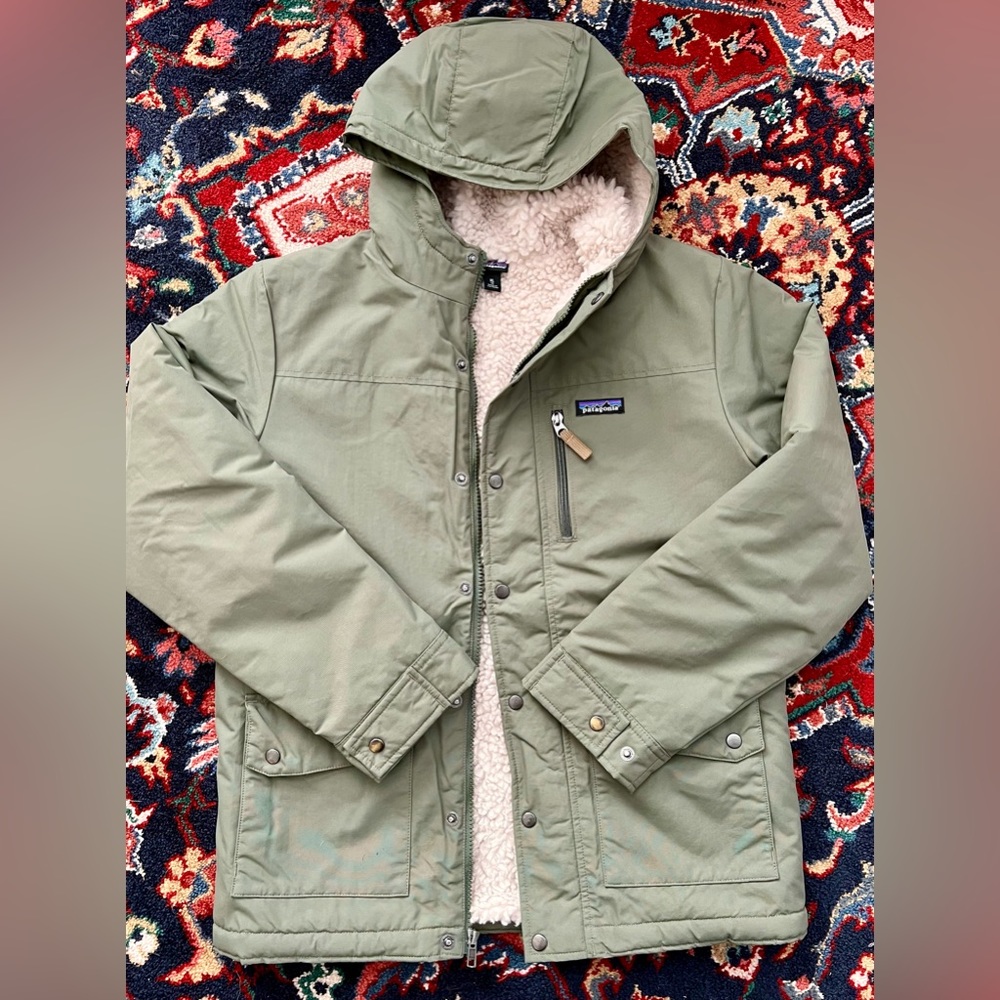 Boys Patagonia Sherpa Lined Coat Size XL (14)